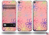 Kearas Flowers on Pink Decal Style Vinyl Skin - fits Apple iPod Touch 5G (IPOD NOT INCLUDED)