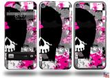Scene Girl Skull Decal Style Vinyl Skin - fits Apple iPod Touch 5G (IPOD NOT INCLUDED)