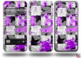 Purple Checker Skull Splatter Decal Style Vinyl Skin - fits Apple iPod Touch 5G (IPOD NOT INCLUDED)