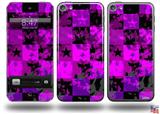 Purple Star Checkerboard Decal Style Vinyl Skin - fits Apple iPod Touch 5G (IPOD NOT INCLUDED)