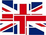 Union Jack 02 - 7 Piece Fabric Peel and Stick Wall Skin Art (50x38 inches)