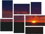 South GA Sunset - 7 Piece Fabric Peel and Stick Wall Skin Art (50x38 inches)