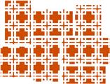 Boxed Burnt Orange - 7 Piece Fabric Peel and Stick Wall Skin Art (50x38 inches)