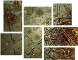 Cartographic - 7 Piece Fabric Peel and Stick Wall Skin Art (50x38 inches)
