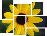 Yellow Daisy - 7 Piece Fabric Peel and Stick Wall Skin Art (50x38 inches)