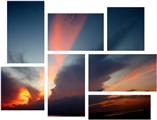 Sunset - 7 Piece Fabric Peel and Stick Wall Skin Art (50x38 inches)