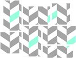 Chevrons Gray And Seafoam - 7 Piece Fabric Peel and Stick Wall Skin Art (50x38 inches)