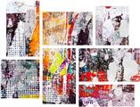 Abstract Graffiti - 7 Piece Fabric Peel and Stick Wall Skin Art (50x38 inches)