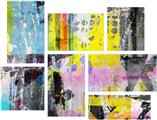 Graffiti Pop - 7 Piece Fabric Peel and Stick Wall Skin Art (50x38 inches)