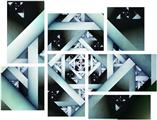 Hall Of Mirrors - 7 Piece Fabric Peel and Stick Wall Skin Art (50x38 inches)