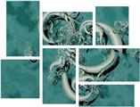 New Fish - 7 Piece Fabric Peel and Stick Wall Skin Art (50x38 inches)