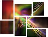 Prismatic - 7 Piece Fabric Peel and Stick Wall Skin Art (50x38 inches)