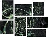 Spirals2 - 7 Piece Fabric Peel and Stick Wall Skin Art (50x38 inches)