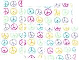Kearas Peace Signs - 7 Piece Fabric Peel and Stick Wall Skin Art (50x38 inches)