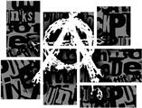 Anarchy - 7 Piece Fabric Peel and Stick Wall Skin Art (50x38 inches)