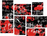 Emo Graffiti - 7 Piece Fabric Peel and Stick Wall Skin Art (50x38 inches)