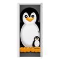 Penguins on Black Door Skin (fits doors up to 34x84 inches)