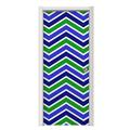 Zig Zag Blue Green Door Skin (fits doors up to 34x84 inches)