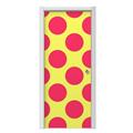 Kearas Polka Dots Pink And Yellow Door Skin (fits doors up to 34x84 inches)