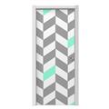 Chevrons Gray And Seafoam Door Skin (fits doors up to 34x84 inches)