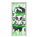 Cartoon Skull Green Door Skin (fits doors up to 34x84 inches)