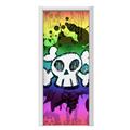 Cartoon Skull Rainbow Door Skin (fits doors up to 34x84 inches)