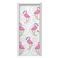 Flamingos on White Door Skin (fits doors up to 34x84 inches)