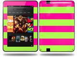 Psycho Stripes Neon Green and Hot Pink Decal Style Skin fits Amazon Kindle Fire HD 8.9 inch