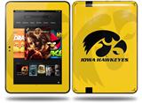 Iowa Hawkeyes Herkey Black on Gold Decal Style Skin fits Amazon Kindle Fire HD 8.9 inch
