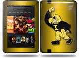 Iowa Hawkeyes Herky on Black and Gold Decal Style Skin fits Amazon Kindle Fire HD 8.9 inch