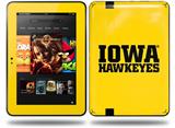 Iowa Hawkeyes 01 Black on Gold Decal Style Skin fits Amazon Kindle Fire HD 8.9 inch