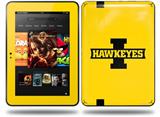 Iowa Hawkeyes 02 Black on Gold Decal Style Skin fits Amazon Kindle Fire HD 8.9 inch