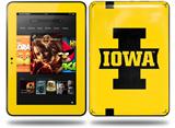 Iowa Hawkeyes 04 Black on Gold Decal Style Skin fits Amazon Kindle Fire HD 8.9 inch