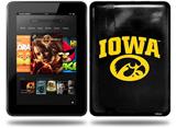 Iowa Hawkeyes Tigerhawk Oval 01 Gold on Black Decal Style Skin fits Amazon Kindle Fire HD 8.9 inch