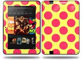 Kearas Polka Dots Pink And Yellow Decal Style Skin fits Amazon Kindle Fire HD 8.9 inch