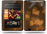 Bokeh Hearts Orange Decal Style Skin fits Amazon Kindle Fire HD 8.9 inch