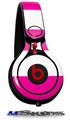 WraptorSkinz Skin Decal Wrap compatible with Beats Mixr Headphones Psycho Stripes Hot Pink and White Skin Only (HEADPHONES NOT INCLUDED)