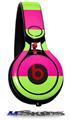 WraptorSkinz Skin Decal Wrap compatible with Beats Mixr Headphones Psycho Stripes Neon Green and Hot Pink Skin Only (HEADPHONES NOT INCLUDED)