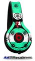 WraptorSkinz Skin Decal Wrap compatible with Beats Mixr Headphones Kearas Daisies Stripe SeaFoam Skin Only (HEADPHONES NOT INCLUDED)