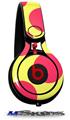 WraptorSkinz Skin Decal Wrap compatible with Beats Mixr Headphones Kearas Polka Dots Pink And Yellow Skin Only (HEADPHONES NOT INCLUDED)