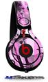 WraptorSkinz Skin Decal Wrap compatible with Beats Mixr Headphones Scene Kid Sketches Pink Skin Only (HEADPHONES NOT INCLUDED)