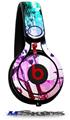 WraptorSkinz Skin Decal Wrap compatible with Beats Mixr Headphones Scene Kid Sketches Rainbow Skin Only (HEADPHONES NOT INCLUDED)