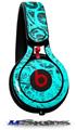 WraptorSkinz Skin Decal Wrap compatible with Beats Mixr Headphones Folder Doodles Neon Teal Skin Only (HEADPHONES NOT INCLUDED)