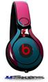 WraptorSkinz Skin Decal Wrap compatible with Beats Mixr Headphones Two Tone Waves Neon Teal Hot Pink Skin Only (HEADPHONES NOT INCLUDED)