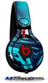 WraptorSkinz Skin Decal Wrap compatible with Beats Mixr Headphones Liquid Metal Chrome Neon Blue Skin Only (HEADPHONES NOT INCLUDED)