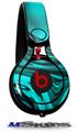 WraptorSkinz Skin Decal Wrap compatible with Beats Mixr Headphones Liquid Metal Chrome Neon Teal Skin Only (HEADPHONES NOT INCLUDED)