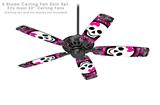 Splatter Girly Skull - Ceiling Fan Skin Kit fits most 52 inch fans (FAN and BLADES SOLD SEPARATELY)