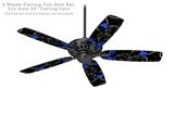 Twisted Garden Gray and Blue - Ceiling Fan Skin Kit fits most 52 inch fans (FAN and BLADES SOLD SEPARATELY)