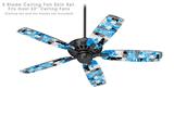 Checker Skull Splatter Blue - Ceiling Fan Skin Kit fits most 52 inch fans (FAN and BLADES SOLD SEPARATELY)