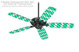 Kearas Daisies Stripe Sea Foam - Ceiling Fan Skin Kit fits most 52 inch fans (FAN and BLADES SOLD SEPARATELY)